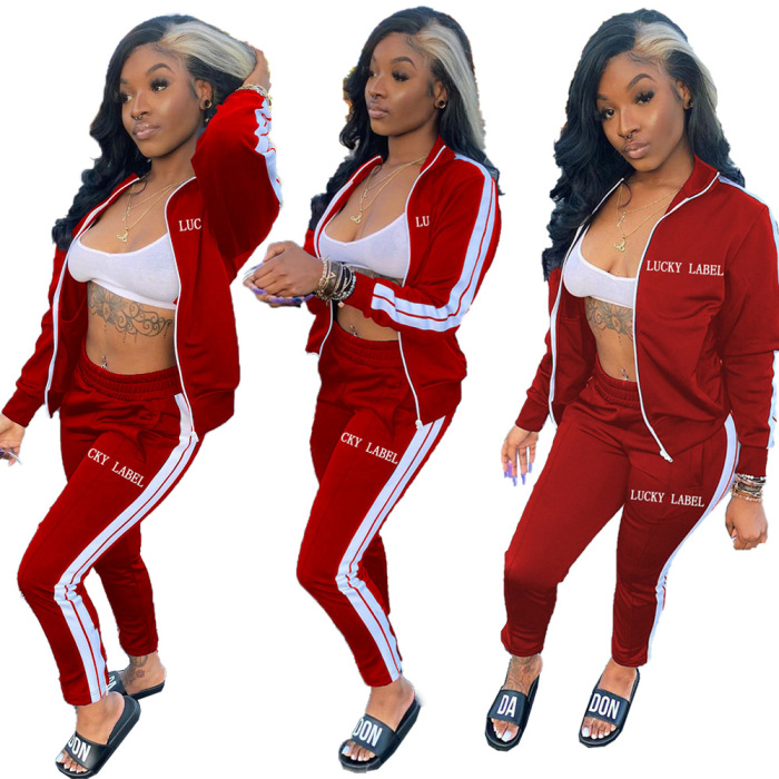 Sporty Long Sleeve Two Piece Outfits