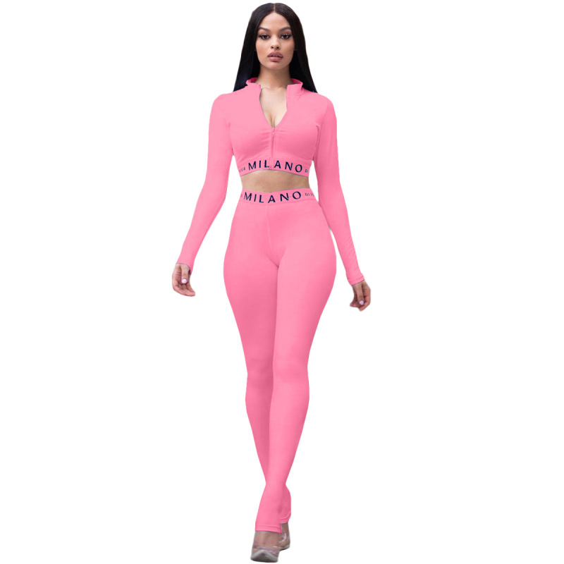 Sexy Solid Color Two Piece Set