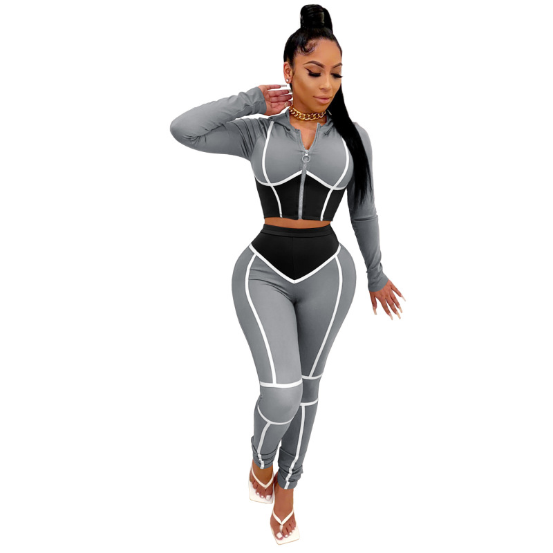 Colorblock Slim Two Piece Set