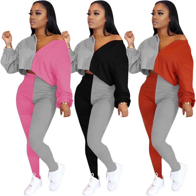 Colorblock Women Outdoor Two Piece Set
