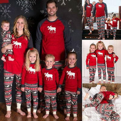 Christmas Parent-child Deer Print Home Clothes Suit