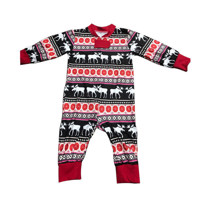 Christmas Parent-child Deer Print Home Clothes Suit
