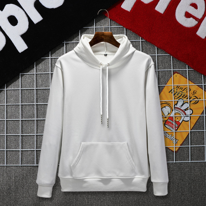 Pure Color Plus Velvet Casual Sports Hooded Sweater
