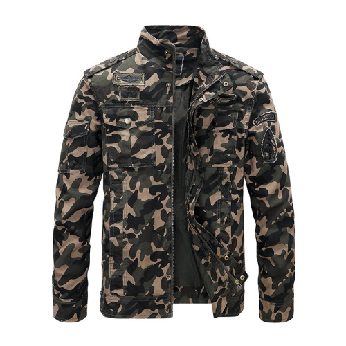 Men's Cotton Multi-pocket Tooling Camouflage Jacket Plus Size Wholesale
