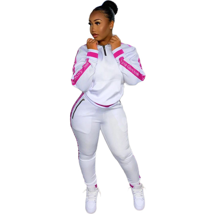 Fashion Colorblock Sporty Two pieces Outfits