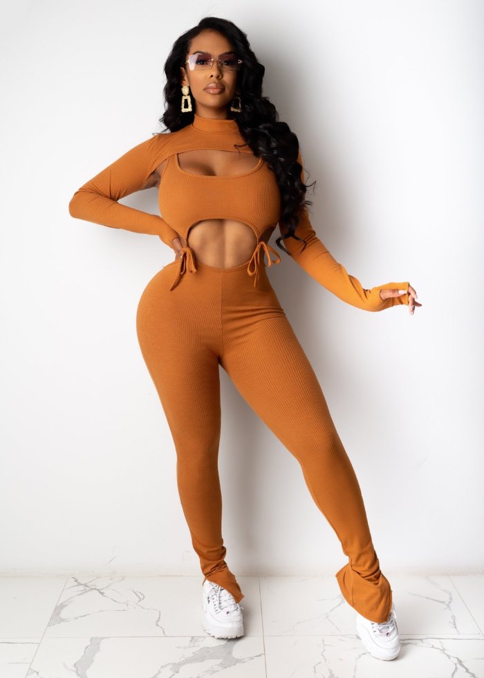 Solid Color Strappy Two Piece Set