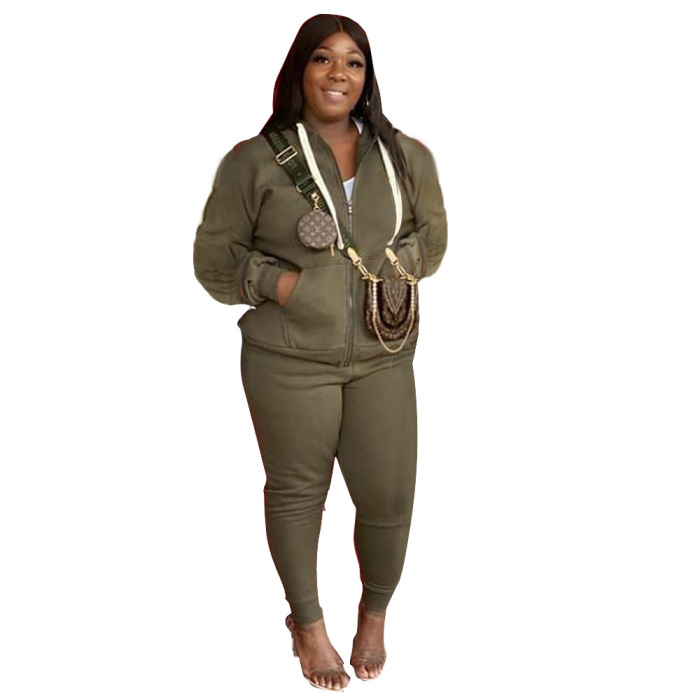 Hot Sale Causal Plus Size Two Piece Set