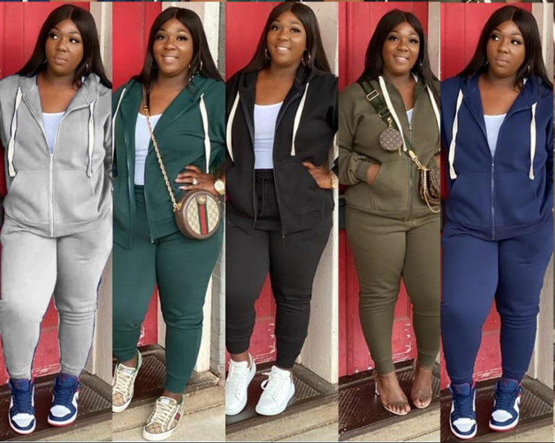 Hot Sale Causal Plus Size Two Piece Set