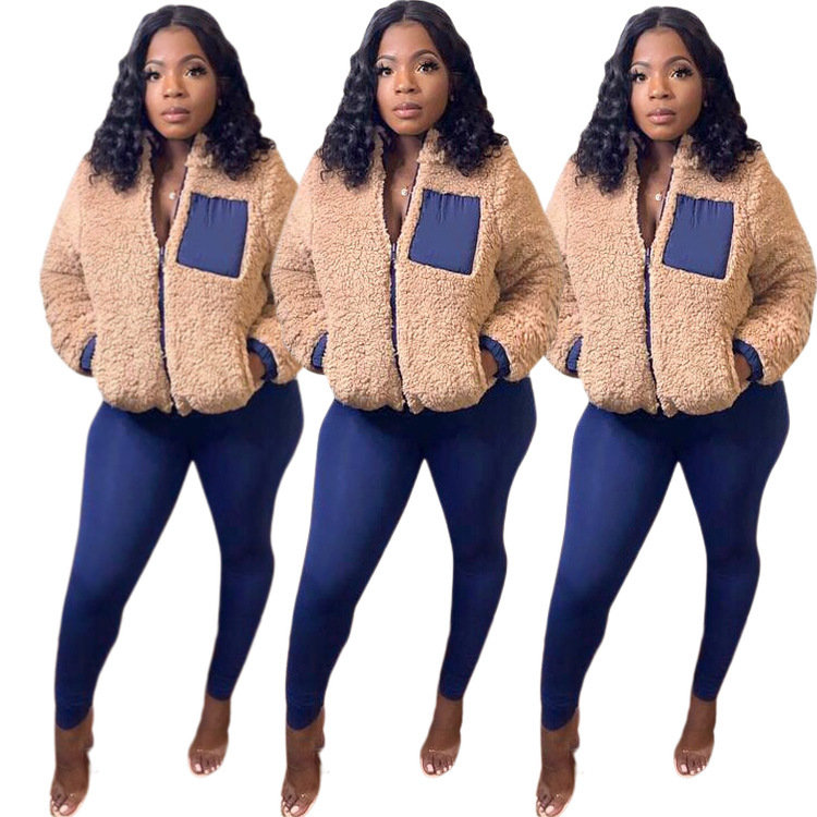 Colorblock Plush Two Piece Set