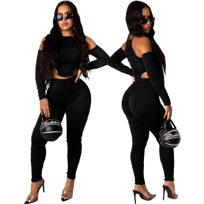 Hollow Out Pleated Jumpsuit