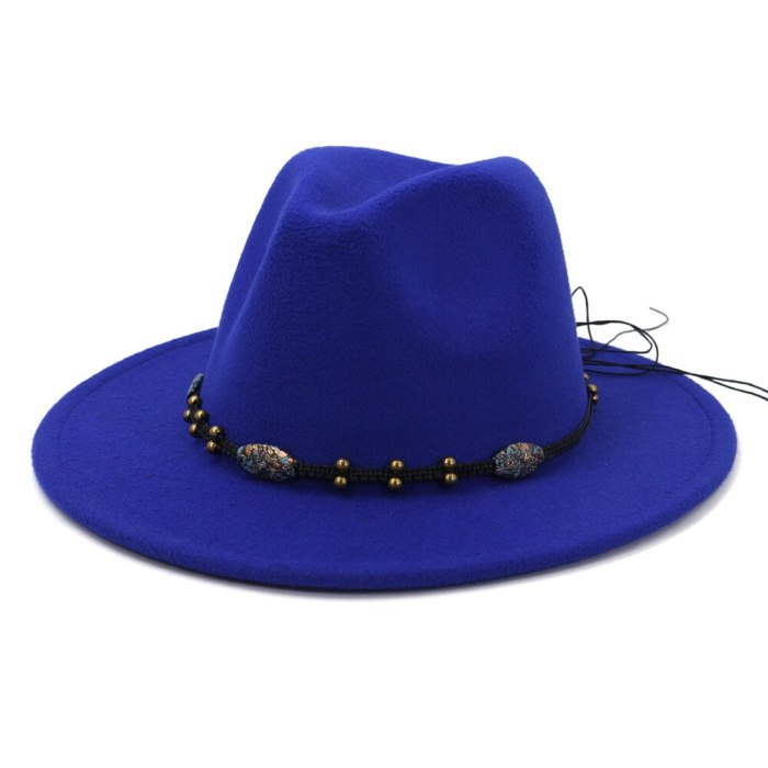 New Arrivel Grass Green Woolen Felt Fedora Hat Wide Brim Women Men Vintage Church Party Jazz Panama Hat