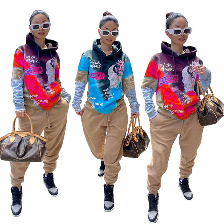 Fashion Casual Hoodies Two Piece Set