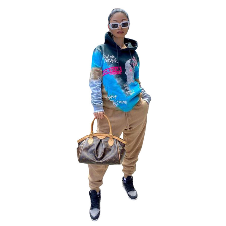 Fashion Casual Hoodies Two Piece Set