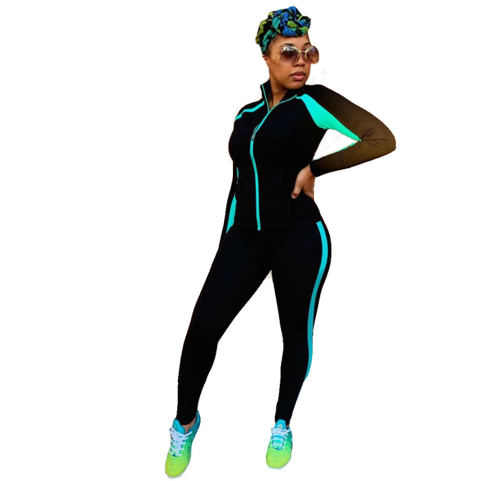 Sport Suit Fashion Striped Two pieces Outfit