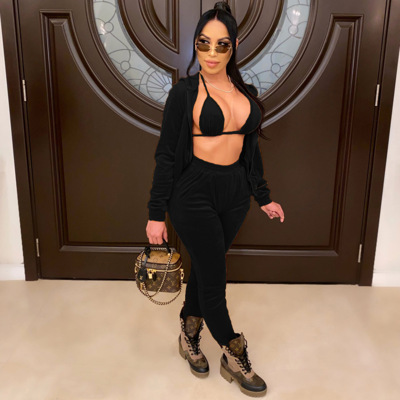 Casual Sporty Three Piece Set