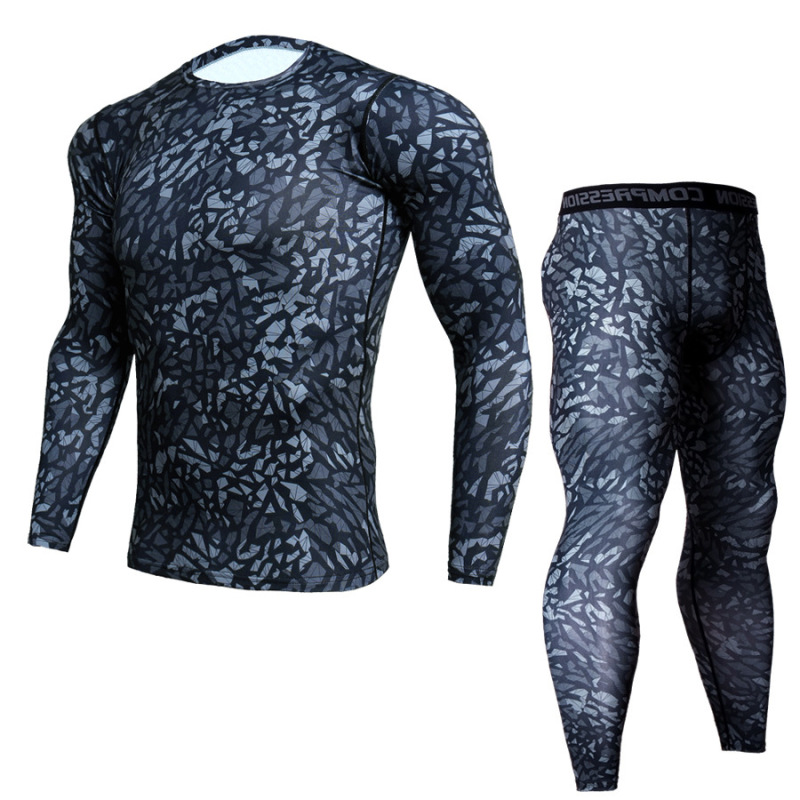 Men's Camouflage Thermal underwear set Long johns winter Thermal underwear Base layer Men Sports Compression Long sleeve shirts