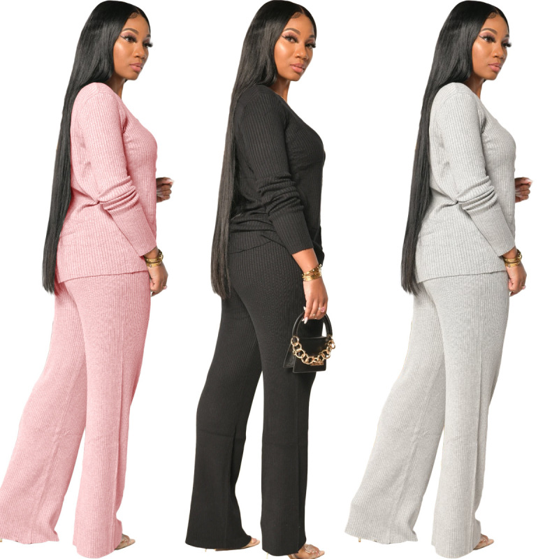 Front Buttons V-Neck Casual Two pieces Outfit
