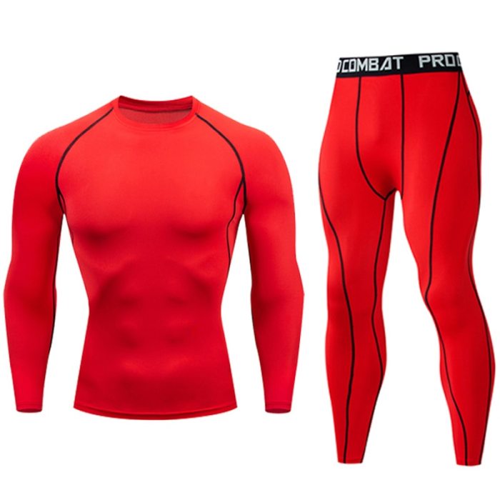 Men's Running Set Gym jogging  thermo underwear skins Compression Fitness MMA rashgard male Quick-drying tights track suit