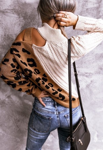 Leopard Women Winter Sweater Top