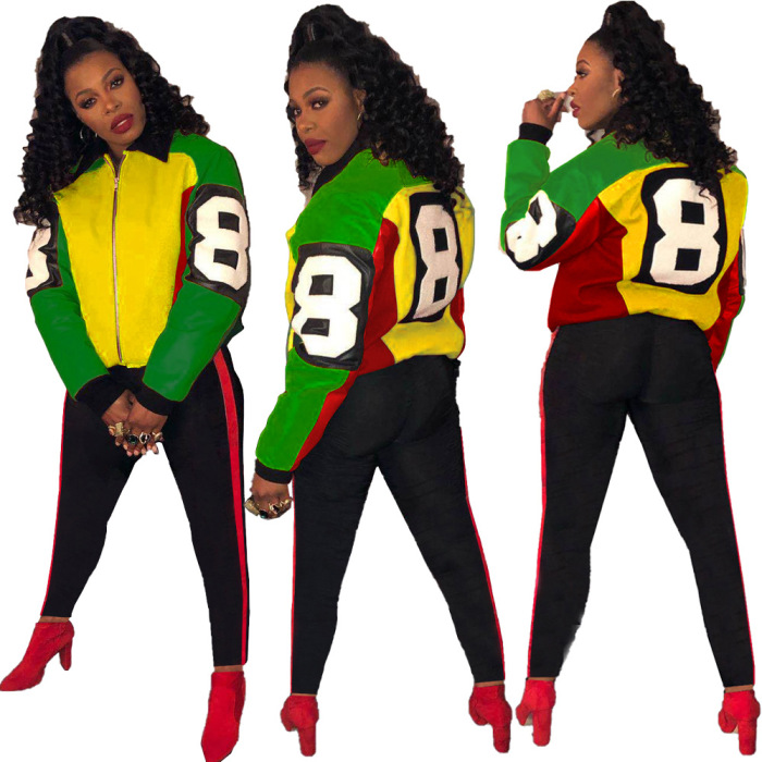 Cool Colorblock Hoodies Two pieces Outfit