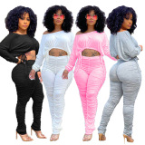 Peated Drawstring Trousers Two piece Set