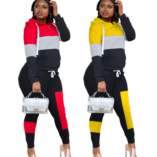 Colorblock Sports Suit Two pieces Outfit
