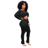 Peated Drawstring Trousers Two piece Set