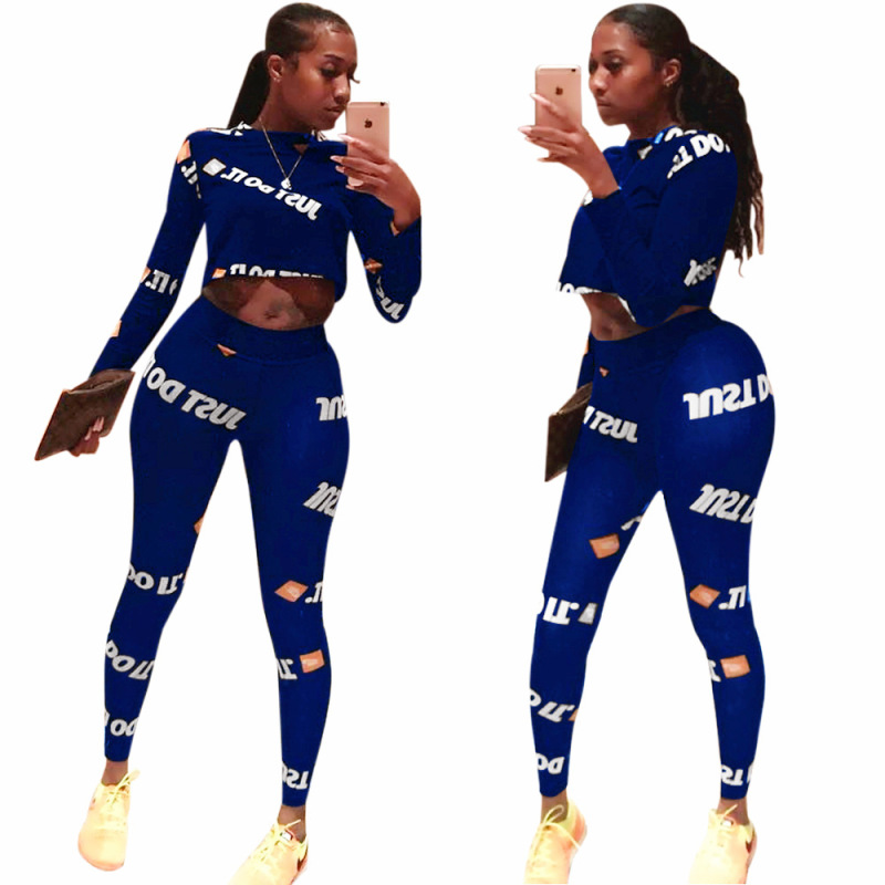 Hot Sale Letter Printing Women Two pieces Set