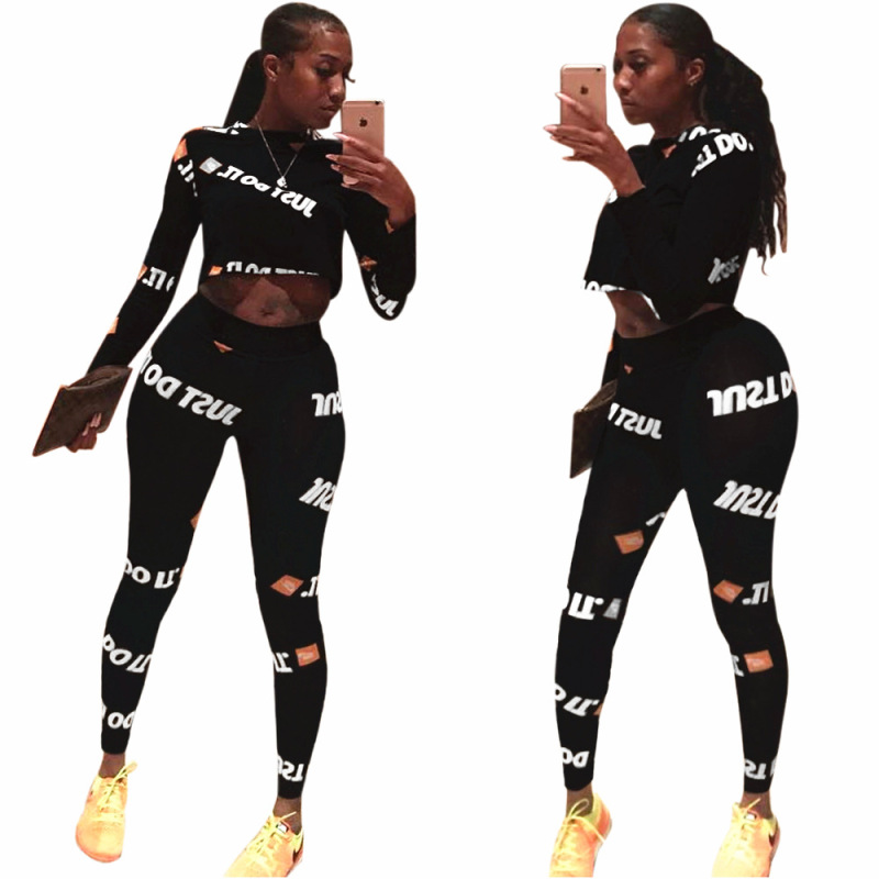 Hot Sale Letter Printing Women Two pieces Set