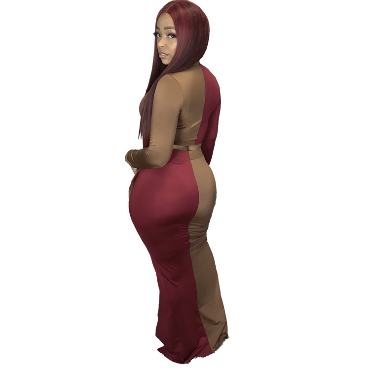 Fashion Colorblock Two Piece Set