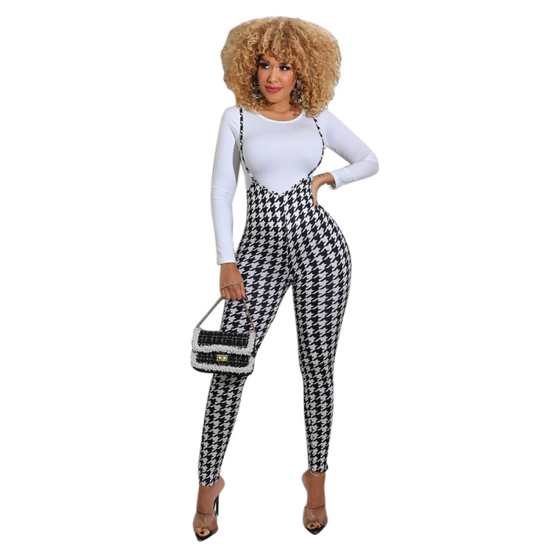 Print Long Sleeve Slim Two Piece Set