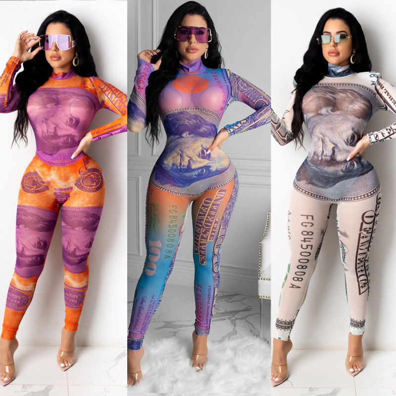 See Through Sexy Slim Hot Long Sleeve Jumpsuit