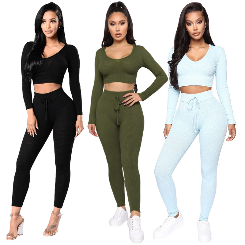 Solid Color Sporty Wholesale Two Piece Set