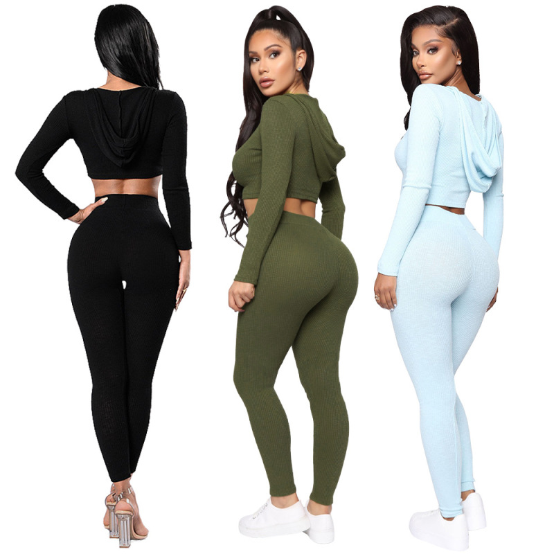 Solid Color Sporty Wholesale Two Piece Set