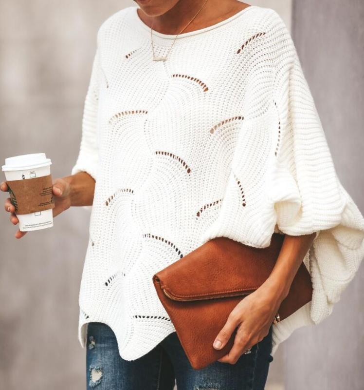 New Style Hot Sale Plus Size Solid Color Sweater Thin Knit Women Sweater