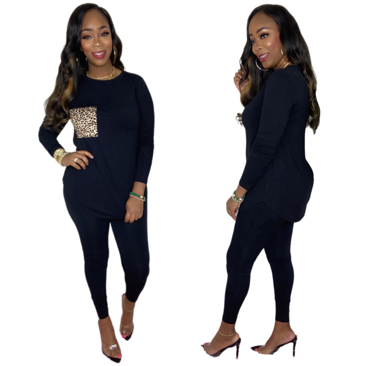  Splicing Leopard Two Piece Set
