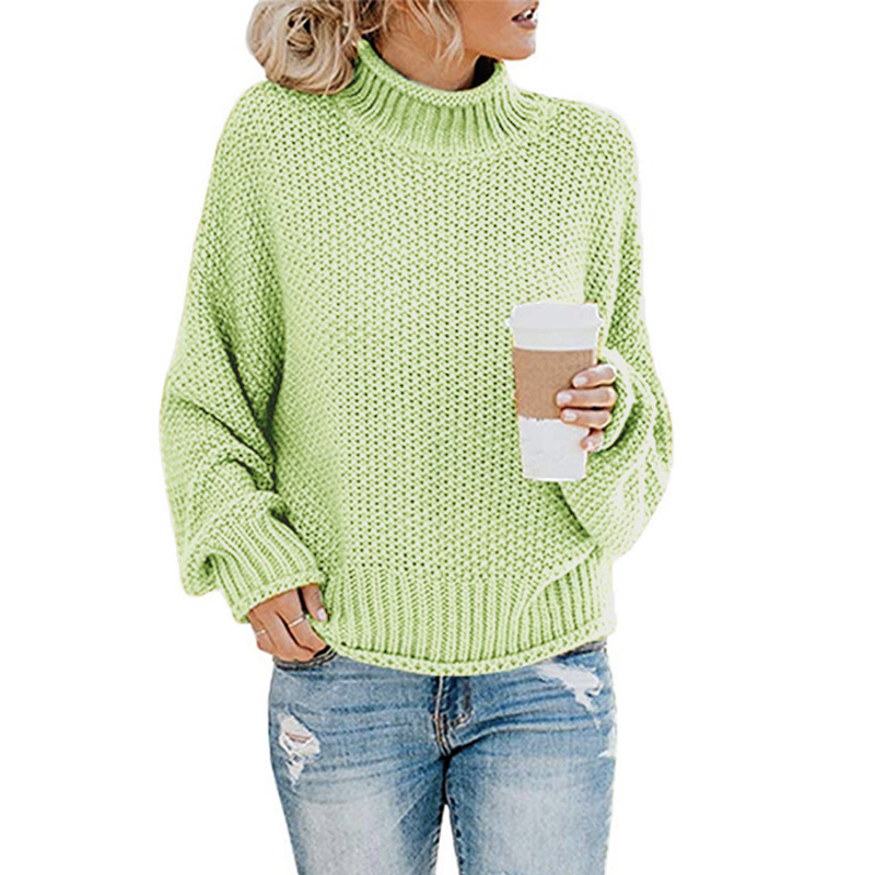 Winter New Style Sweater Thick Thread Turtleneck Pullover Women Sweater