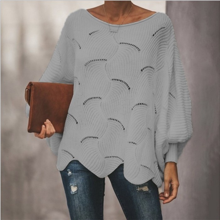 New Style Hot Sale Plus Size Solid Color Sweater Thin Knit Women Sweater