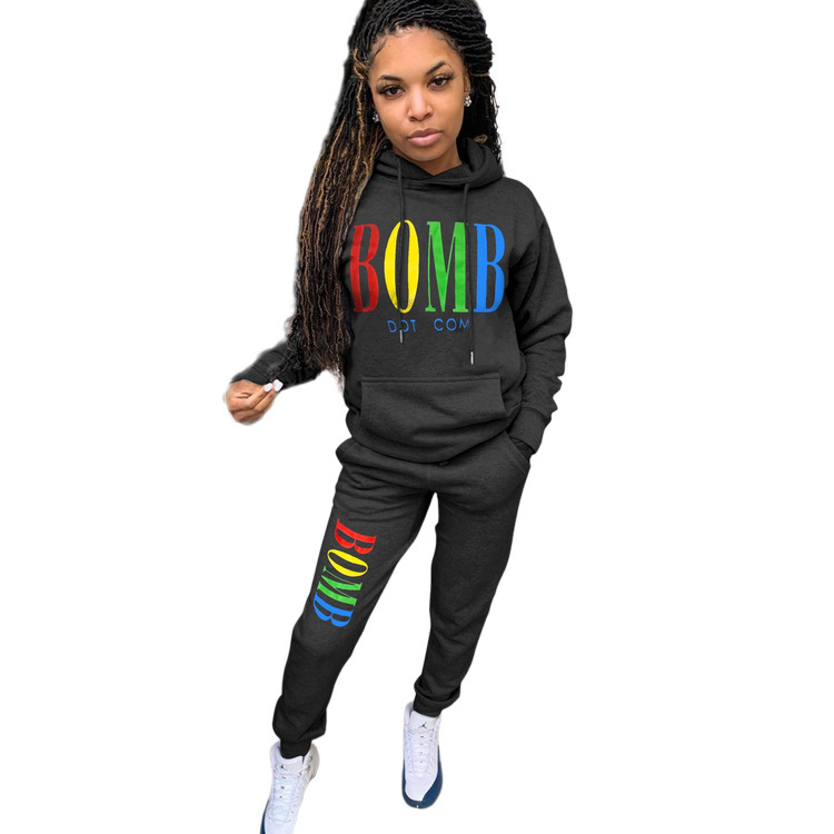 Print Hoodies Colorful Strappy Two Piece Set