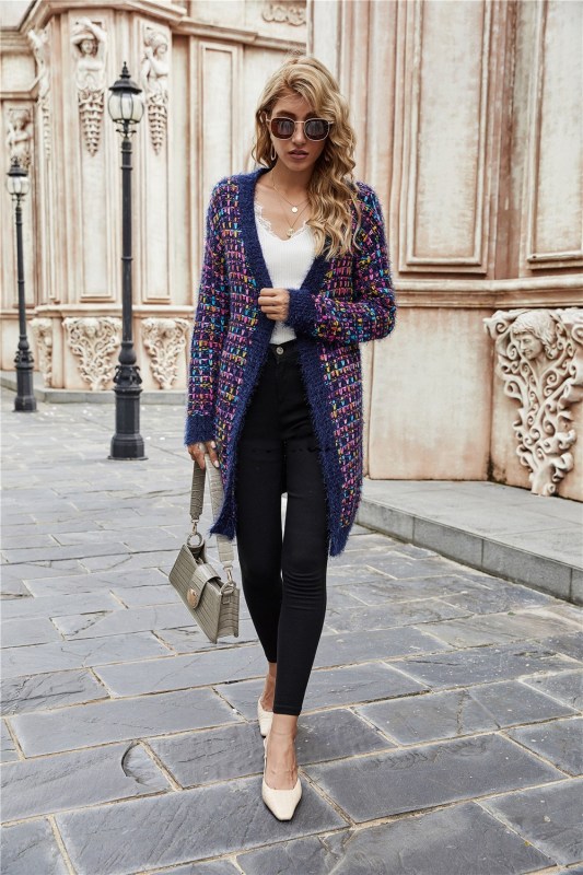 Hot Sale New Style Plus Size Cardigan Jacket Personality Fashion Sweater Color Women Jacket