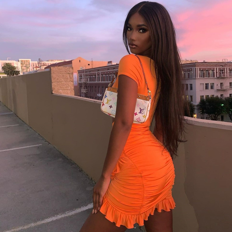  Sexy Lace Hollow Out Party One Piece  Dress