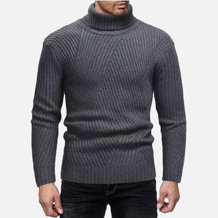 Autumn Winter New Casual Men's Turtleneck Sweater Slim Warm Men Pullover Sweaters 2021 Solid White Fashion Male Pullovers