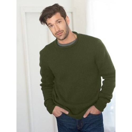 2021 Men O-neck Cotton Pullover Autumn Winter Solid Comfortable Warm Long Sleeve Clothes Knitted Casual Hombre Sweater Hot Sale