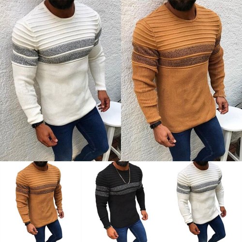 2021 New Men's Sexy Knitted Pullovers Slim Fit O-Neck Sweater Male High Street Pleated Sweaters Pullover Solid Color Long Sleeve