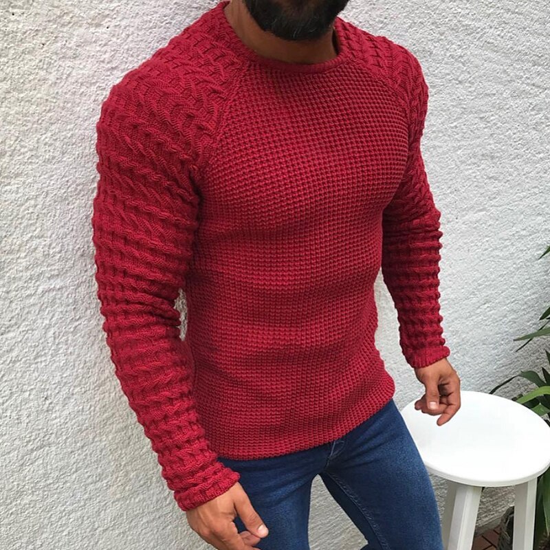 US$ 11.48 - Men's Knit Boat Neck Pullover Long Sleeve Sweater Bodycon ...