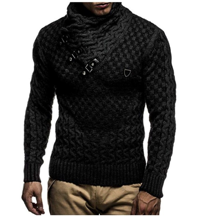 Men Sweaters 2019 Brand New Warm Pullover Sweaters Man Casual Knitwear Winter Men Black Sweatwer XXXL Computer Knitted
