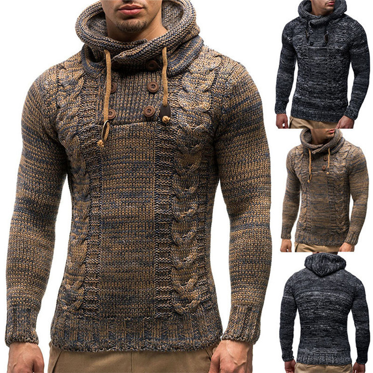 New Men's Hoodie 2021 Winter Men Warm Hooded Knitted Fashion Pullovers Sweatshirt Male Casual Brand Clothing