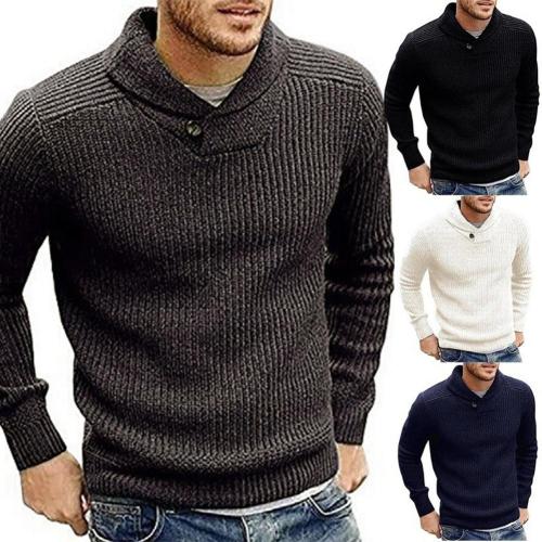 Autumn Winter Sweater Men Lapel Collar Long Sleeve Sweaters Pullovers Thick Warm Knitted Pullover Mens Sweaters Knitwear