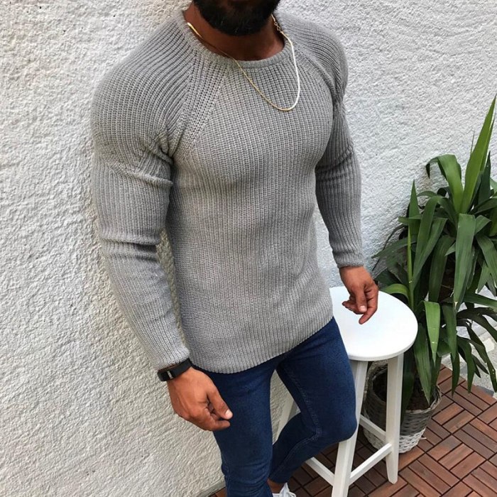 Men's Fashion Knitted Sweaters Pullover Jumper Sweatshirts Streetwear Male Casual Long Sleeve Solid Color Tops Slim Fit Clothing