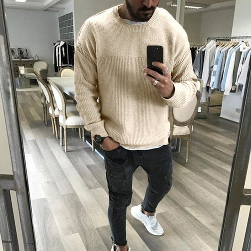 Sweater Men's Sweater Loose Round Neck Sweater Men's Fashion Trend Men's
